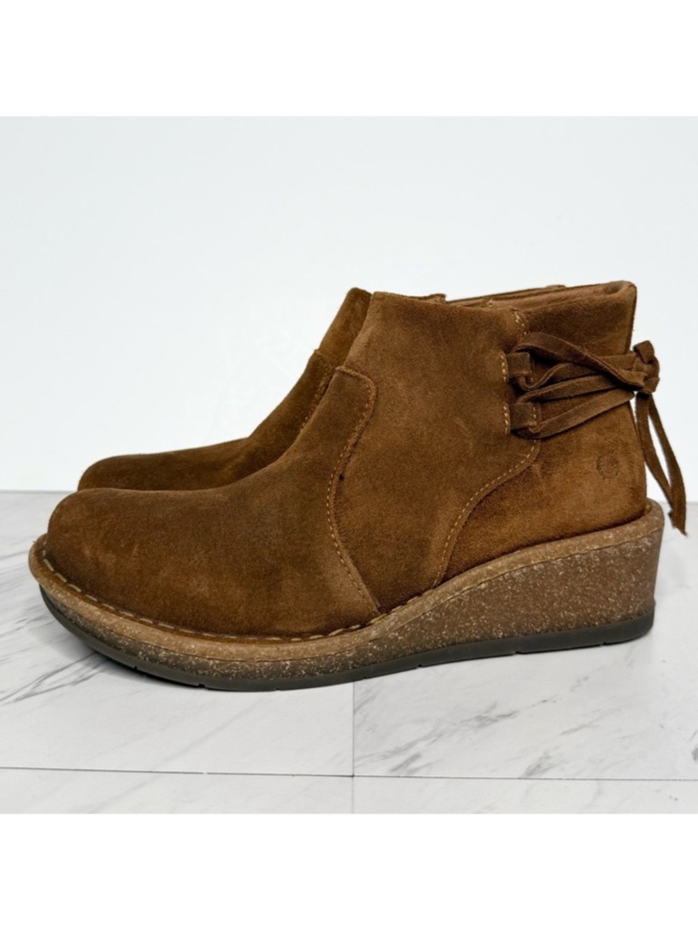 Born Viana Brown Distressed Wedge Bootie 6
